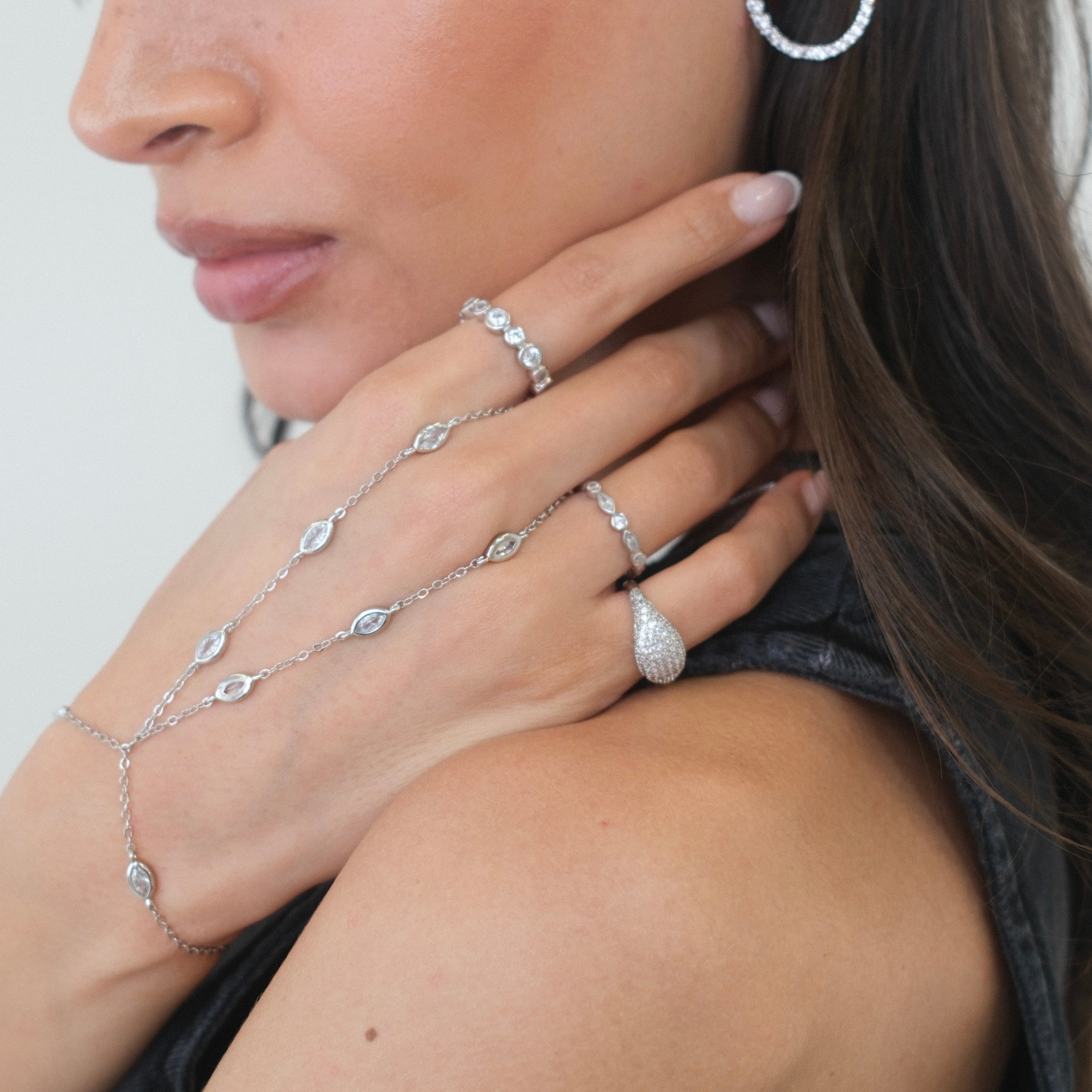 silver hand chain