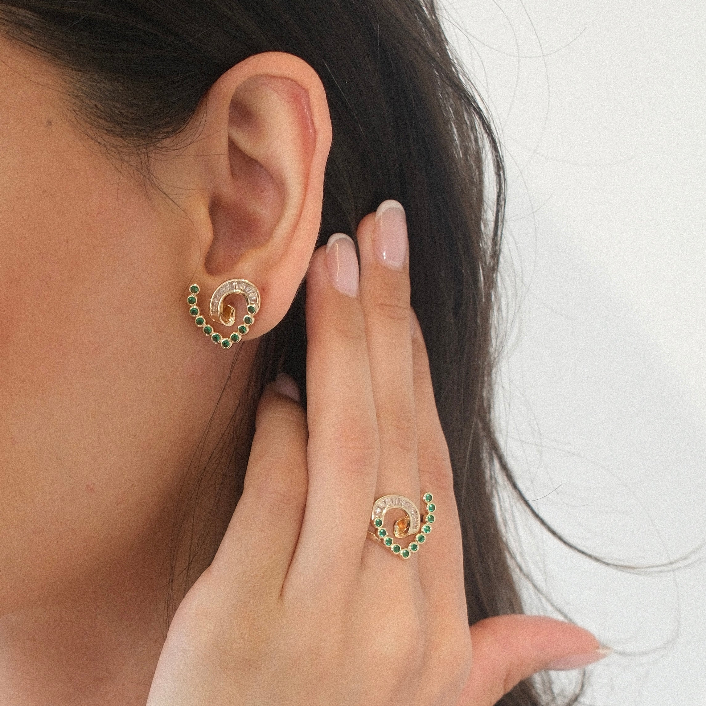 emerald studs